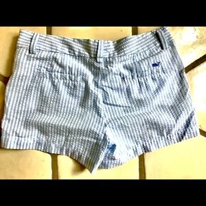 Vineyard Vines Girls Seersucker Blue & White Shorts Sz 14
